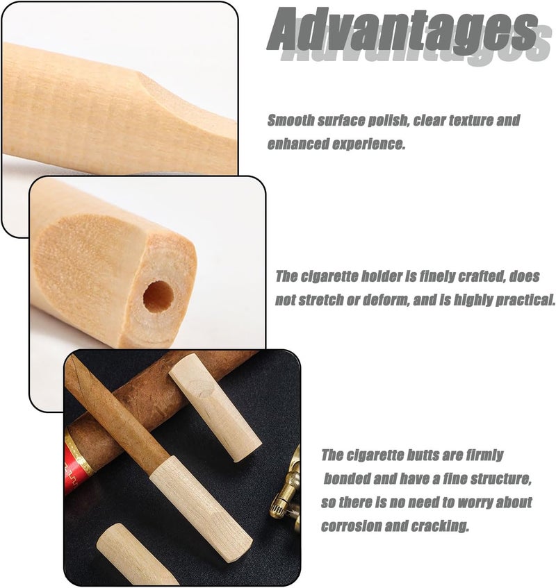 VOVCAMLS 30 Set Cigarillo Mouthpiece Holder Wood Tips for Cigarillos Wood Cigar Holder for Men and Women - Image 5
